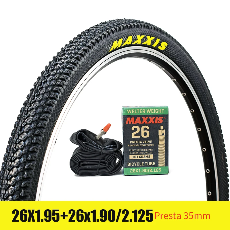 MAXXIS PACE MTB шины для велосипеда 26 2,1 27,5 1,95 26 1,95 29 2,1 60TPI покрышки велосипеда+ внутренняя шина для велосипеда AV FV Камера комплект шин - Цвет: 26 1.95 presta 35mm