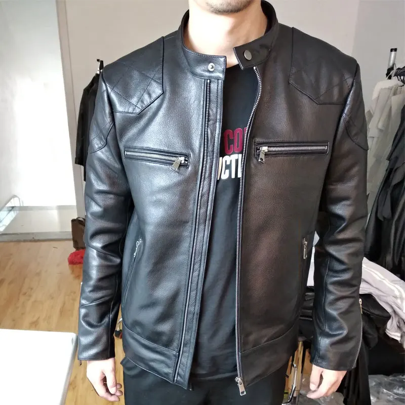 Мужская зимняя мотоциклетная куртка из натуральной кожи для мужчин, куртка-бомбер из натуральной кожи, мужская куртка-Авиатор
