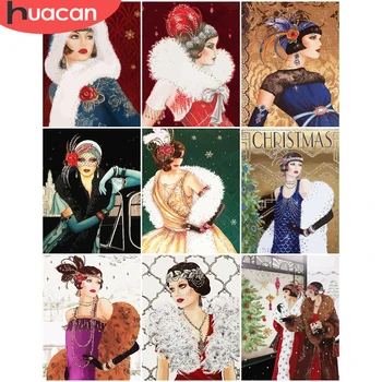 

HUACAN Paint By Number Figure Hand Painted Painting Art Gift DIY Pictures By Numbers Girl Kits Drawing On Canvas Home Decor