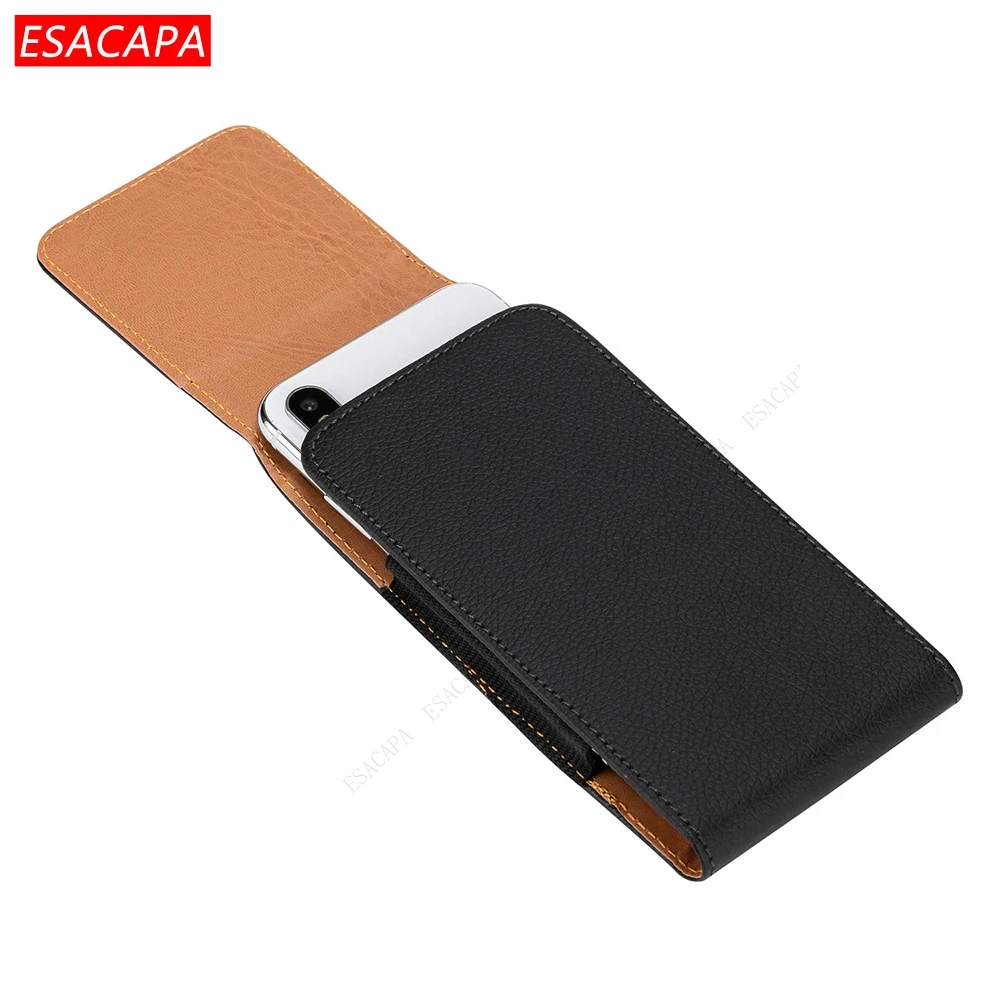 Leather Belt Clip Flip Phone Holster with Vertical Waist Case Holder