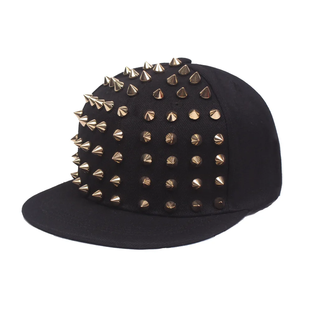 Idopy Мужская Шипованная бейсбольная кепка крутая хип-хоп Ежик Джаз Snapback шип уличный стиль панк шляпа с заклепками