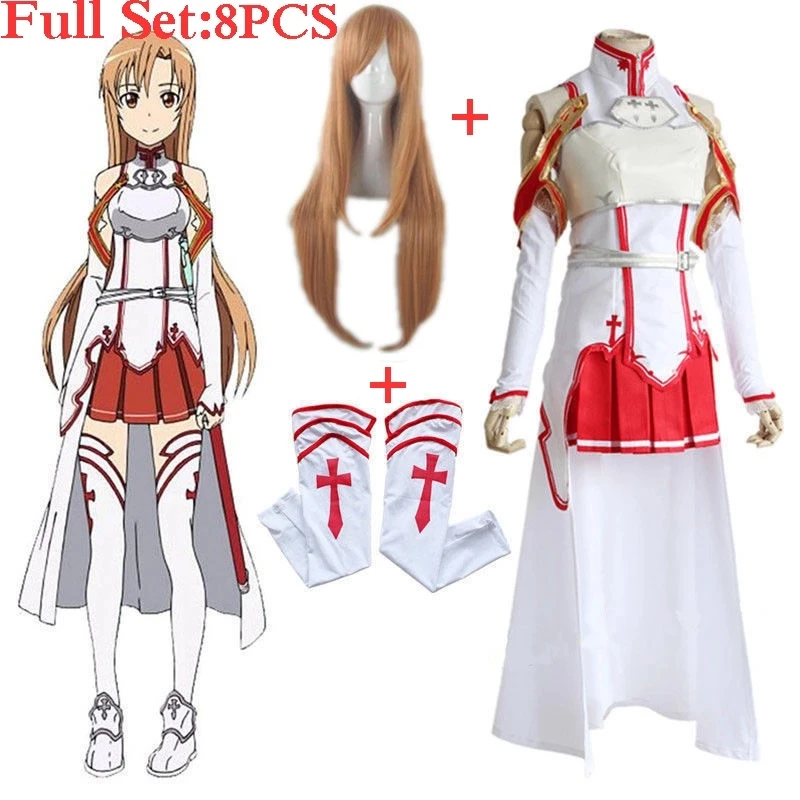 Asuna Косплей Yuuki костюмы аниме меч искусство онлайн униформа для Хэллоуина Сан