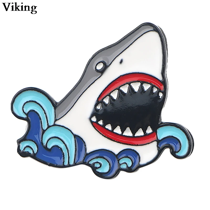 Мультяшные значки в виде акулы телефон лацкан значок Униформа Значки для рубашки