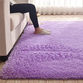 

Hot Purple Fluffy Rugs Anti-Skid Shaggy Area Rug Non-slip Carpet Floor Mat Home Living Room Soft Child Bedroom Climbing Mat 2 Si