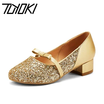 

Tuyoki Size 26-39 Children Flat Shoes New Arrival Round Toe Shine Shoes Women Fashion Bowknot Patchwork Dance Party Footwear