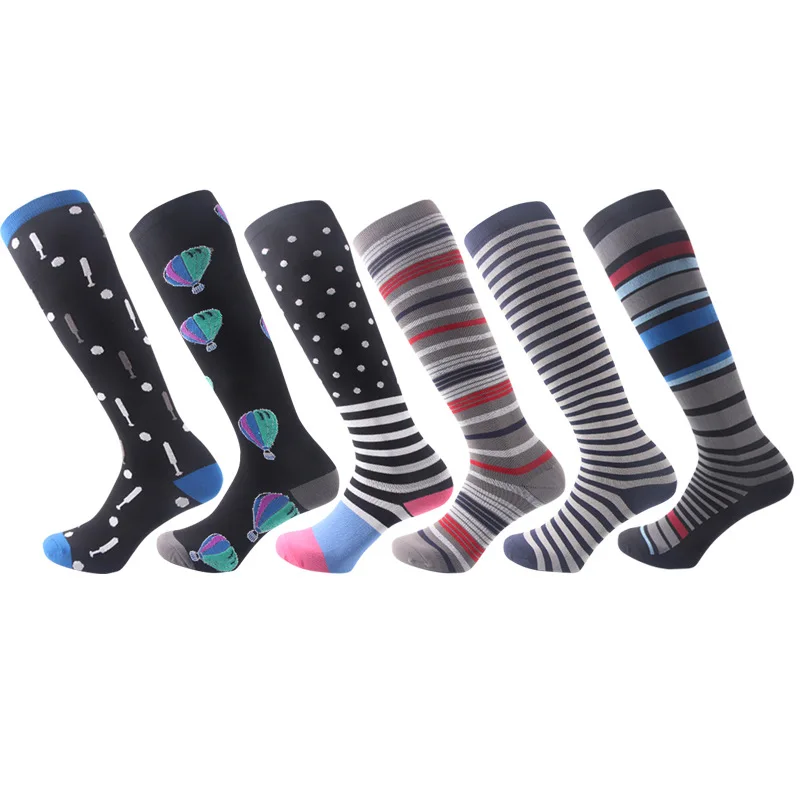 Men Women Compression Crossfit Socks Sports Black Golf Hockey Socks For Anti Fatigue Pain Relief Knee High Stockings EU 39-47