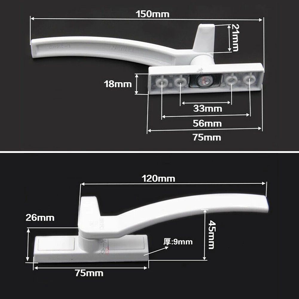 1 шт. Простая установка оконная фиксирующая ручка практичная замена белого тона безопасная лакированная рукоятка для дома из цинкового сплава прочная