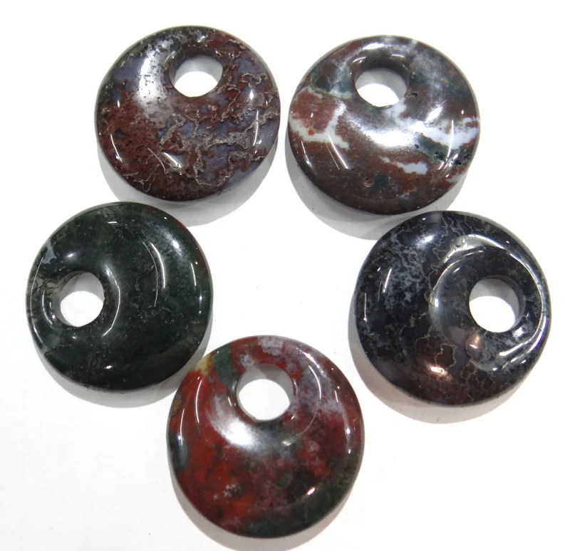 

Wholesale 30mm Natural Stone Indian Agates Gogo Donut Charms Pendant for Jewelry Making Necklace Pendant Accessories 15pcs/lot