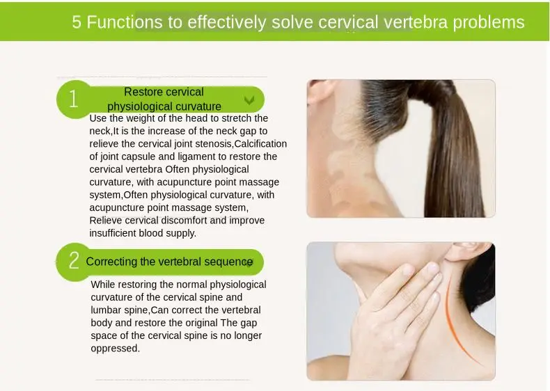 Elástica do Pescoço da Correção do Pescoço do Cuidado da Fixação Cervical da Tração Cervical para a Altura Ajustável do Pescoço Massagem Cervical 12 Massagem cervical elástica do pescoço da correção