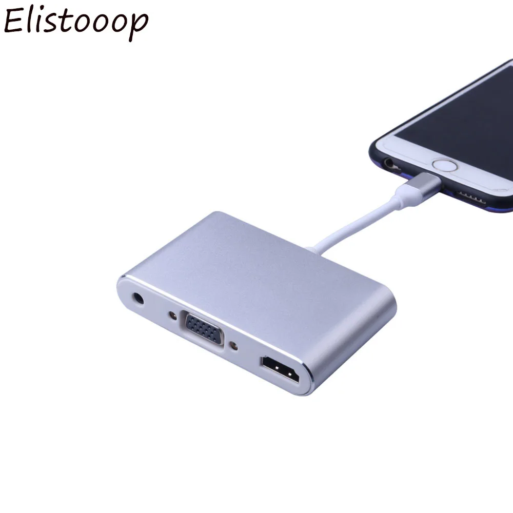 Новый конвертер для Lightning HDMI vga разъем аудио кабель переходник телевизора iPhone X 8 7