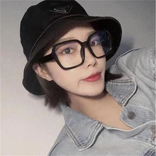 Новинка, большие квадратные очки, женские очки с прозрачными линзами, оправа, роскошная брендовая дизайнерская оптическая оправа из пластика, прозрачная