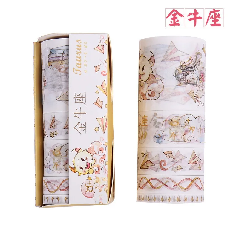 4 5 шт./компл. Творческий 12 Созвездие серии лента Washi Kawaii для художественного оформления ногтей, ручная работа для Скрапбукинг малярный скотч для детей - Цвет: 4