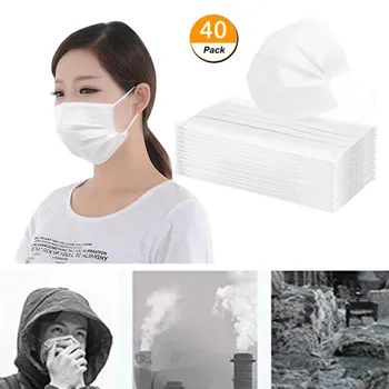 

40pcs Disposable Face Mask Industrial 3ply Ear Loop Mouth Muffle Dustproof Face Cover Salvaorejas Mascarillas Protective Mask