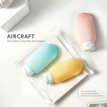 

3Pcs/set 60ml Portable Travel Silicone Lotion Shampoo Press Bottle Empty Storage Container Refillable Bottle High Quality NEW