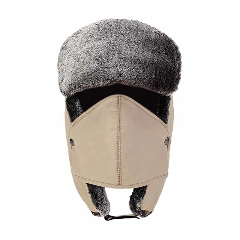 Зимняя Лыжная велосипедная шапка для женщин и мужчин Толстая пушистая теплая непромокаемая лицевая маска шапка, закрывающая уши Новинка