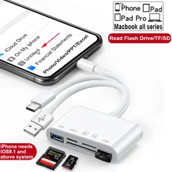 Adaptateur USB OTG pour caméra, adaptateur multimémoire pour Lightning vers Micro SD TF, Kit de lecteur de carte pour Iphone Ipad, convertisseur pour Apple Ios 13 