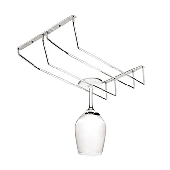 

1PC Fashion Stainless Steel Wine Cup Goblet Wine Glass Rack Fashion Wine Hanging Holder Cup Rack Double Row