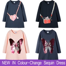 Платье для девочек с пайетками; Коллекция года; хлопковые детские платья для девочек; сезон осень-зима; одежда принцессы для маленьких девочек; рождественские костюмы