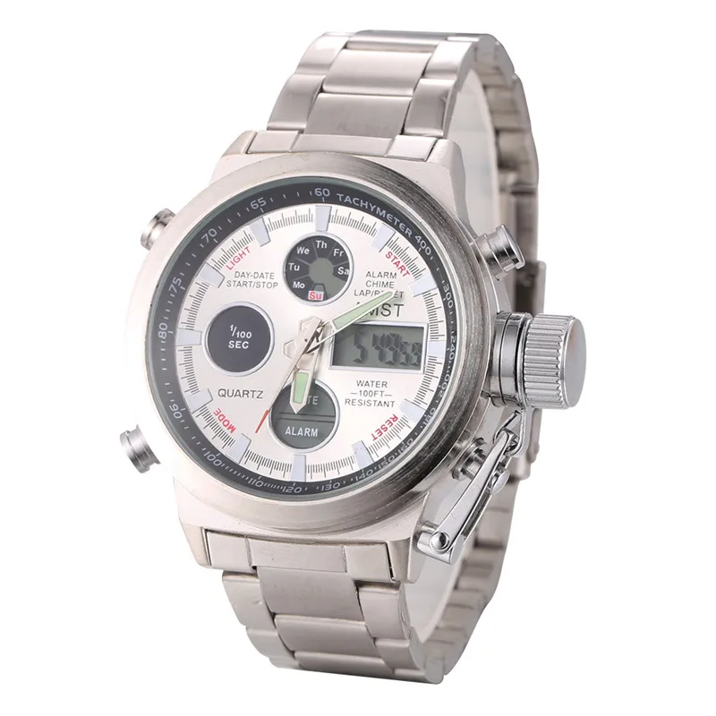 AMST orologi militari cinturino in acciaio inossidabile orologi a LED uomo  orologio al quarzo di lusso delle migliori marche reloj hombre Relogio  Masculino|masculinos relogios|masculino relojemasculino watch - AliExpress