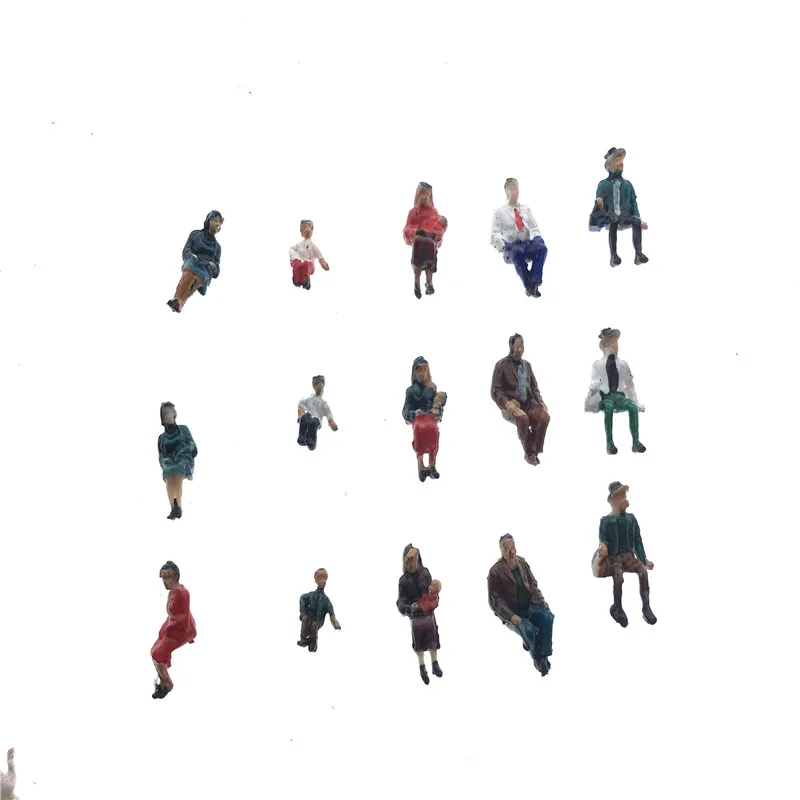 

100pcs/lot architecture mini plastic model 2cm ho model standing figure and sitting people