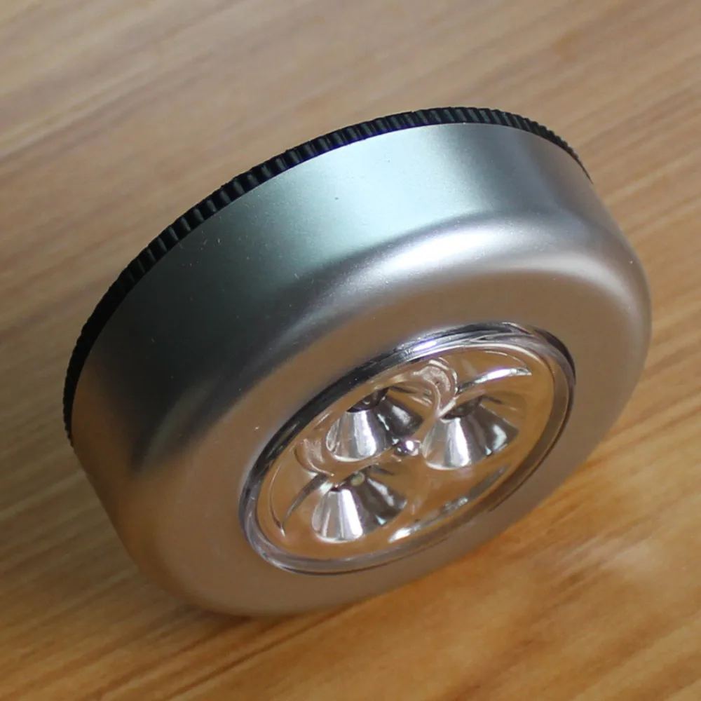 Wall Stick On Lamp 3/4 LED Touch Light Lamp Battery Powered Stick Tap Home Kitchen Under Cabinet Closet Push Tap Car Home