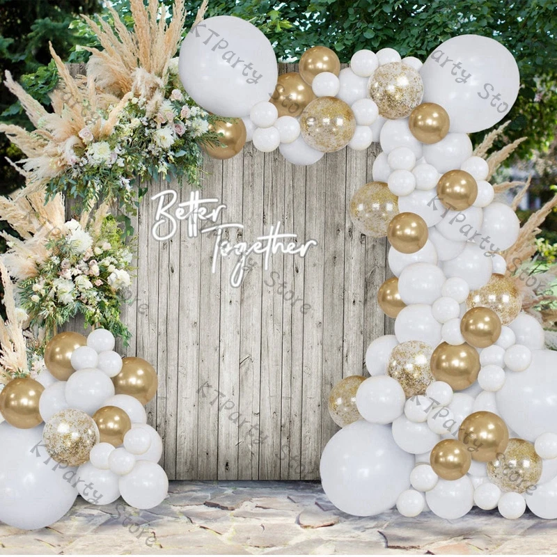 

150pcs White Balloon Garland Kit Wedding Decoration Chrome Gold Confetti Balloon Birthday Party Baby Shower Valentines Day Decor