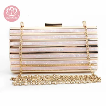 

Chi Belle Luxury Brand Design Acrylic Decoration Party Clutches Women Evening Bags Party Wedding Hand Bag Chain Purses Wallet
