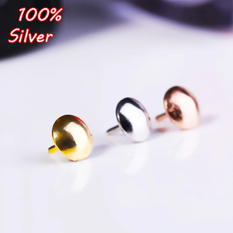 

4pcs/lot 100% S925 Sterling Silver Plug Platinum Rose Gold DIY Accessories Beads Hole Plug Jewelry Making Findings