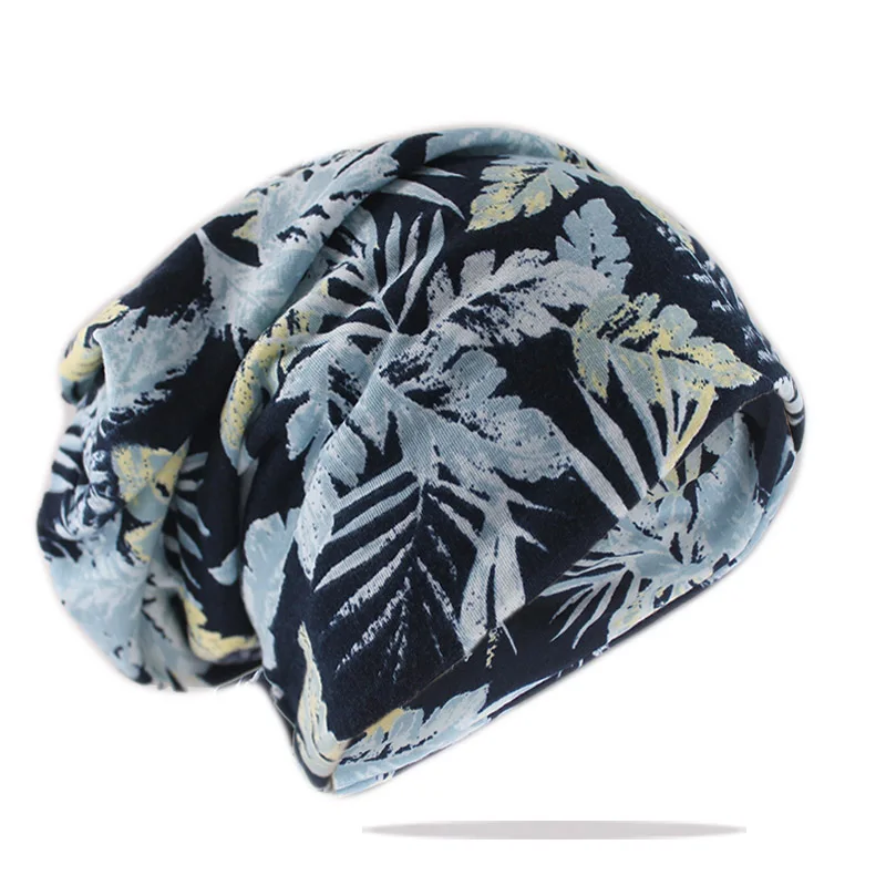 Neue Stil Mode Doppel Verwendet Frauen Herbst Warme Mützen Skullies Casual Bunte Floral Outdoor Hüte Schal Kappe Mädchen Weiche Gorras – Detail 25