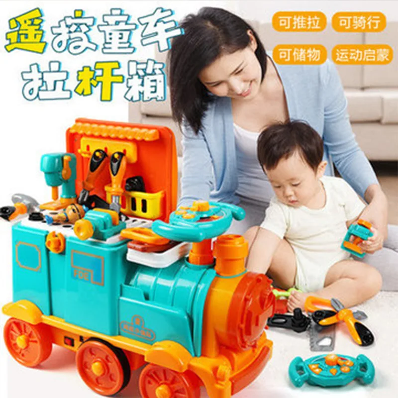 

Rich Dahl Small Column Baby Remote Control Car Travel Trolley Children Electric Train Toy Box Tool Table Play House