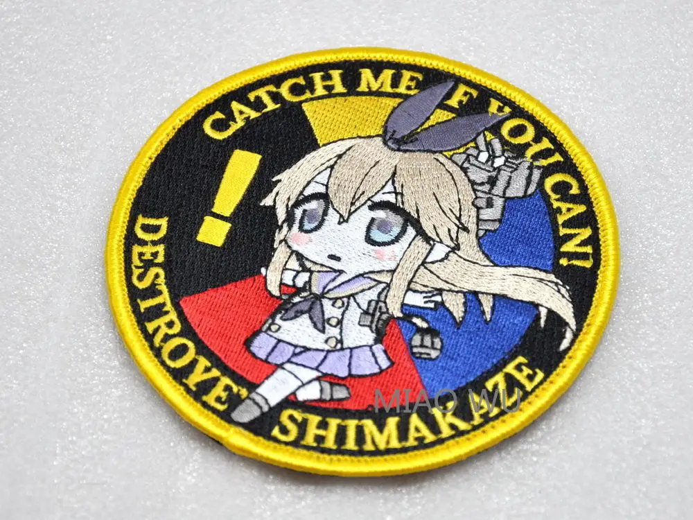 Аниме «Kantai Collection»(SHIMAKAZE); одежда вышитые патчи значок косплея наручная Сумочка нашивка на костюм " стиль оформления сохраняются круглые, в подарок