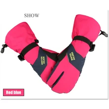 Мужские и женские перчатки для катания на лыжах с 3 пальцами и сенсорным экраном, ветрозащитные зимние теплые варежки для катания на сноуборде, Детские водонепроницаемые лыжные перчатки