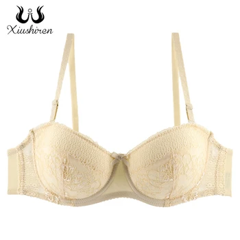 

Xiushiren Women's Floral Lace Bras Sexy Underwired A B C D Demi Cup Brassiere Back Support Plus Size Underwear 75 80 85 90