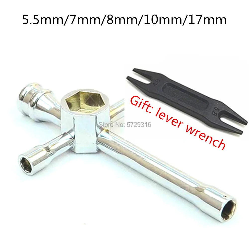 

80129 5.5mm 7mm 8mm 10mm 17mm Large Wrench Hex Socket Repairing Tools for 1/10 Nitro Electronic HSP RC Truck Buggy On-road Car