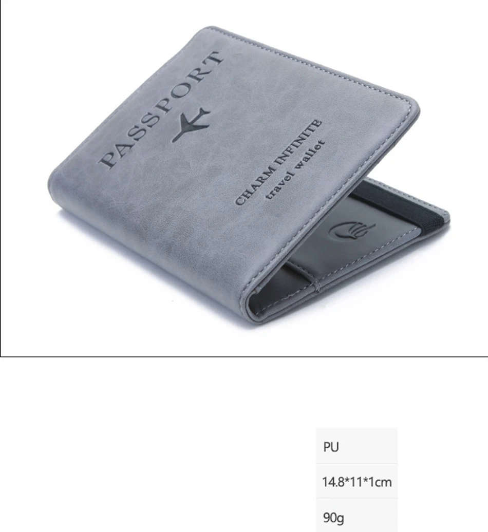 Women Men RFID Vintage Business Passport Covers Holder Multi-Function ID Bank Card PU Leather Wallet Case Travel Accessories
