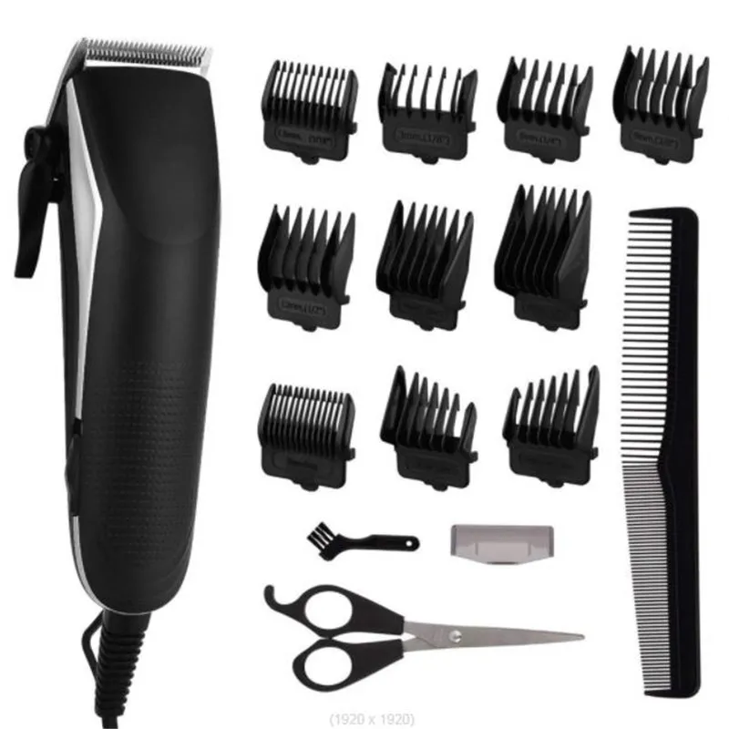 Professional Electric Barber Clipper Corded Hair Trimmer Head Styling Haircut Machine Hairdresser Salon Cutter Man Shaver Kit 2