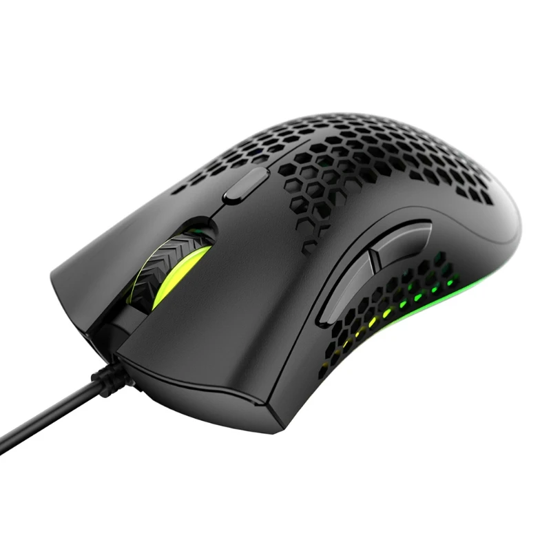 

Lightweight M7 Gaming Mouse Honeycomb Shell Ergonomic Mice with Soft Rope Cable for Computer Gamer Computer Peripheral