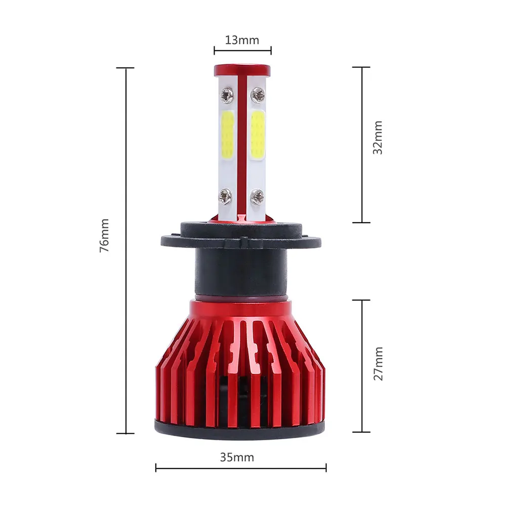 VEHEMO LED Car Headlight 1pc 6000K H4 LED H7 H11 H8 HB4 H1 H3 HB3 Auto Car Headlight Bulbs 50W 5000LM Universal Models