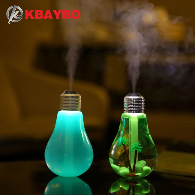 Ceny KBAYBO ultradźwiękowy nawilżacz powietrza usb Home Office mini rozpylacz do perfum LED lampka nocna mgła aromaterapeutyczna ekspres kreatywna butelka żarówka