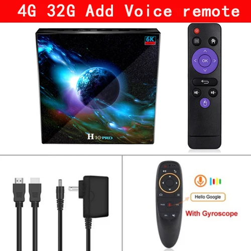 H10 Pro Smart tv BOX Android 9,0 4 Гб 64 Гб 32 Гб Allwinner H603 2,4G& 5G wifi 1080P 4K Google Netflix Youtube телеприставка pk X96H - Цвет: 4G 32G Voice remote