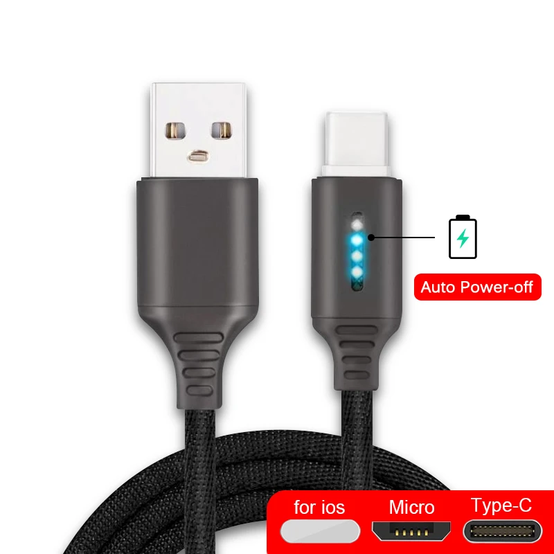 Зарядный кабель для iPhone со светодиодной подсветкой Micro USB Type-C | Мобильные телефоны