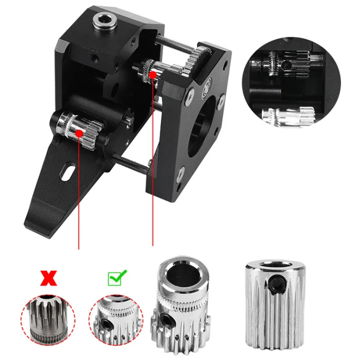 Dual Gear Metal BMG Extruder Bowden Dual Drive Extruder For Mk8 CR-10 Prusa i3 Mk3 Ender 3 NC99