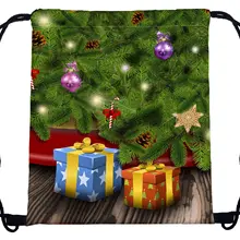 Модный Дамский рюкзак со стягивающим шнуром, с перекрестной каймой, на Рождество, на плечо, с принтом, для путешествий, для женщин, мужчин, на шнурке, унисекс, сумки