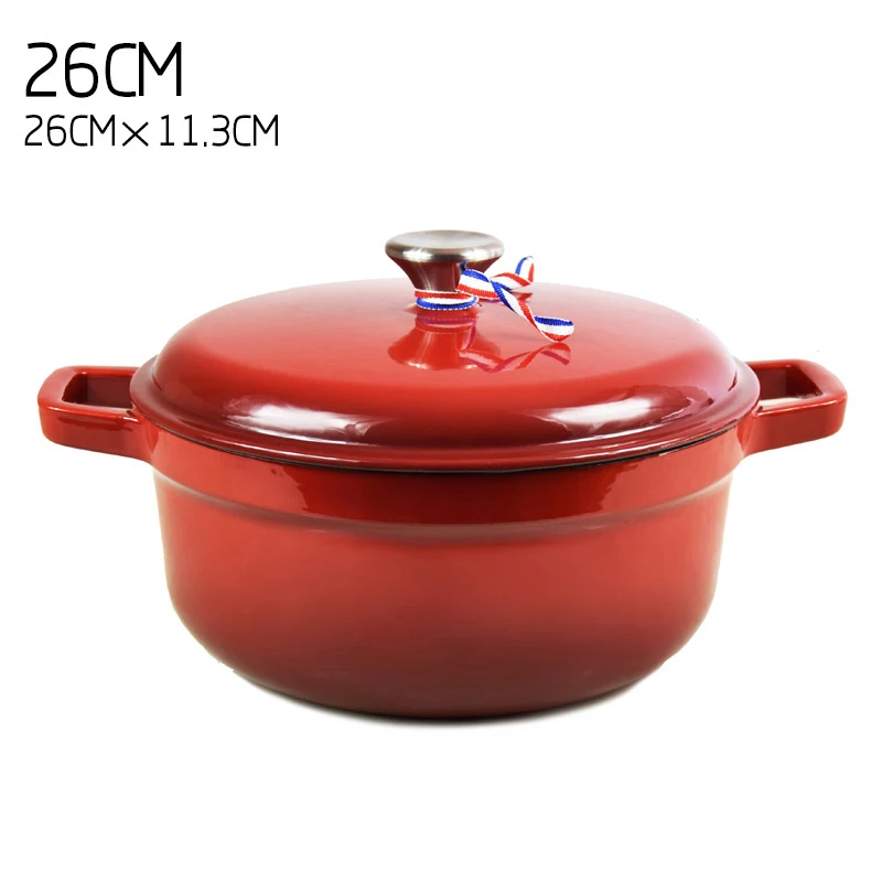 Чугунный горшок, горшок для морепродуктов, кухонная посуда, кухонная посуда, кухонная плита, кастрюля, Индукционная газовая кастрюля - Цвет: 26cm