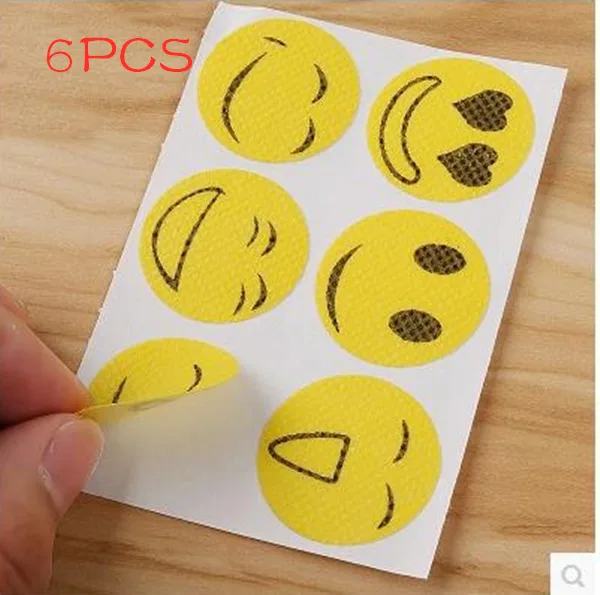 Наклейки от комаров мультфильм масло цитронеллы нетоксичный смайлик лицо