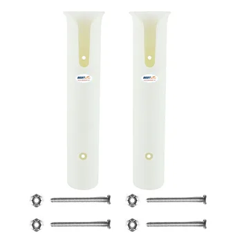 

2pcs Single Rack Fishing Rod Holder Replacement for Pontoon Boat Ship Yacht Canvas White