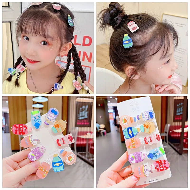 

Корейский стиль новинка детская мультяшная Кола бутылка для напитков заколка для волос сладкие сломанные волосы боковой зажим молочный чай сок челка зажим