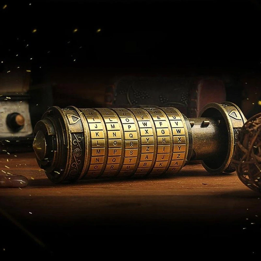 

Hot New Retro Birthday Valentine Gift Box Cylinder Lockbox Da Vinci Code Alphabet Locks Cylindrical Lock Home Decoration