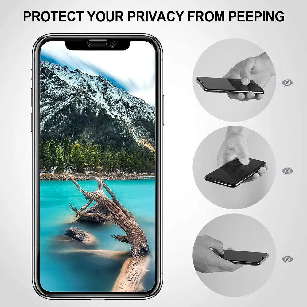 2 шт. Защитное стекло для сохранения личной информации для iPhone XR X XS Max 8 Plus 7 6 6S Анти шпионское закаленное стекло полное покрытие защитная пленка