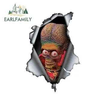 

EARLFAMILY 13cm x 8.8cm For Mars Attacks Car Sticker Torn Metal Decal Waterproof 3D Car Decals Reflective Vinyl Stickers